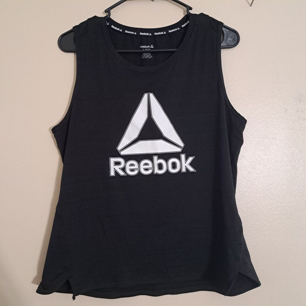 Reebok Womens Tank Top Black Size Large